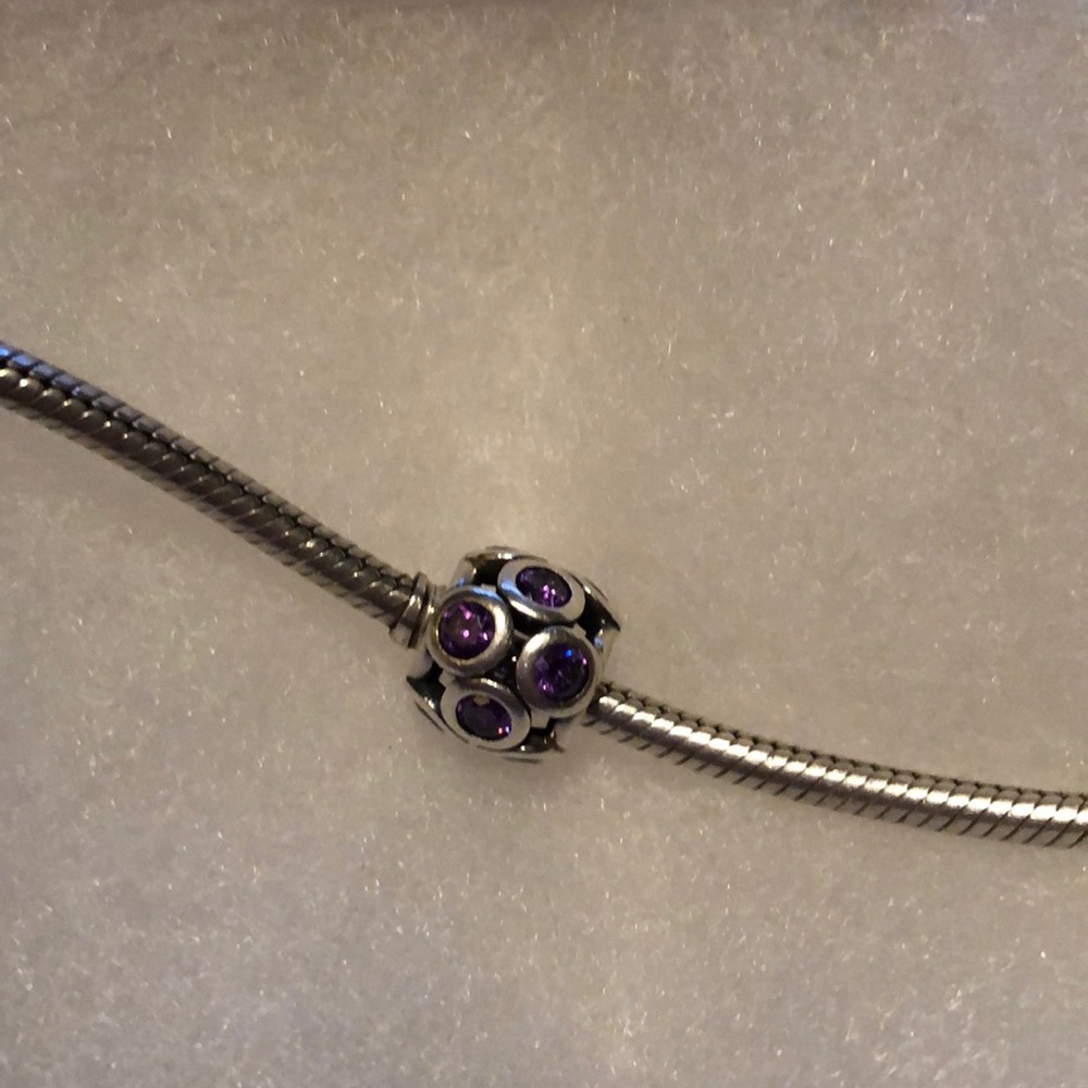 Purple cz pandora charm